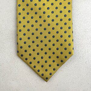 Vintage Polka Dot Silk Tie 1970s Wide Necktie Yellow Blue Twill  Condition ➽ exc